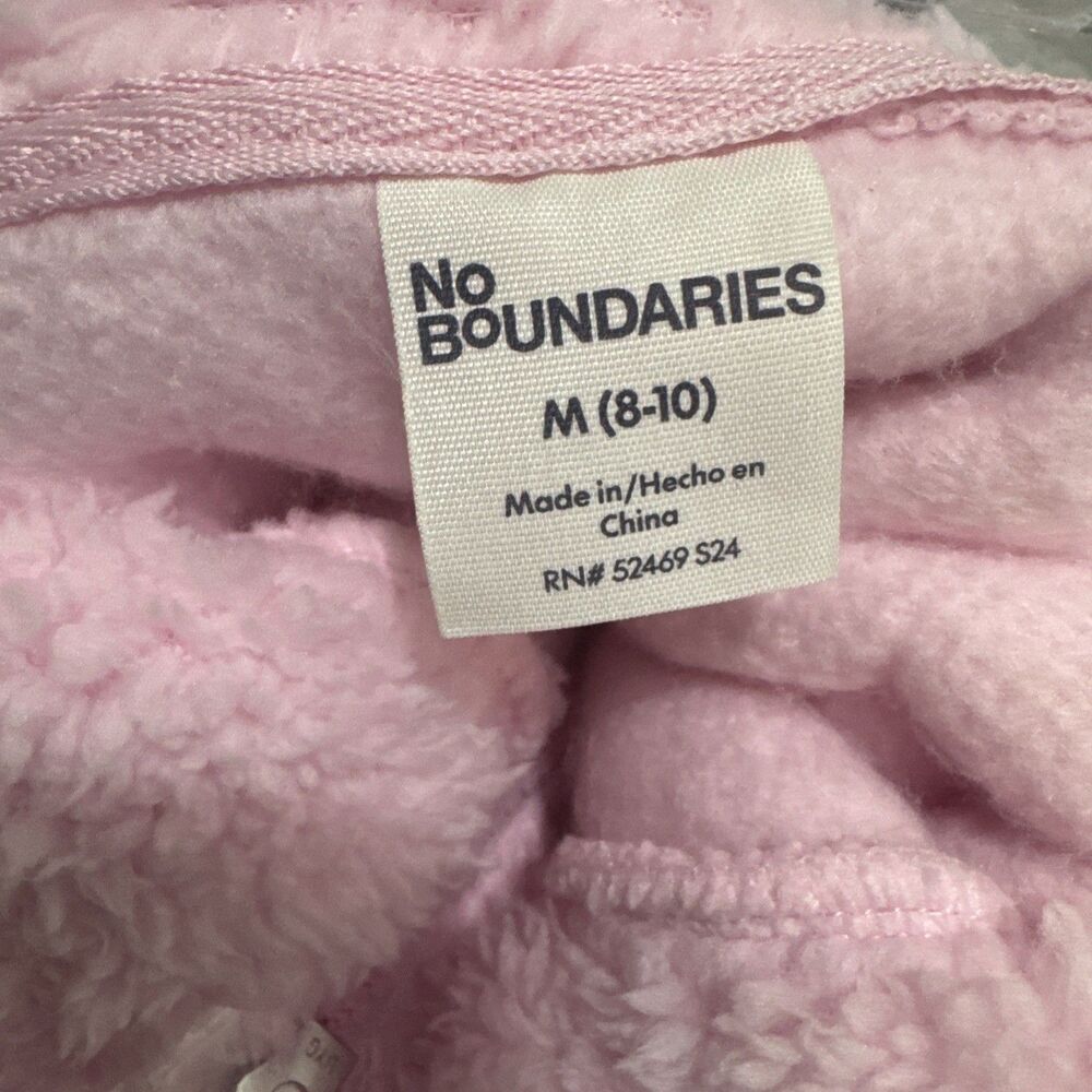 No Boundaries Pink Sherpa Fleece Zip Jacket Women’s Size M Cozy Soft - Picture 10 of 10